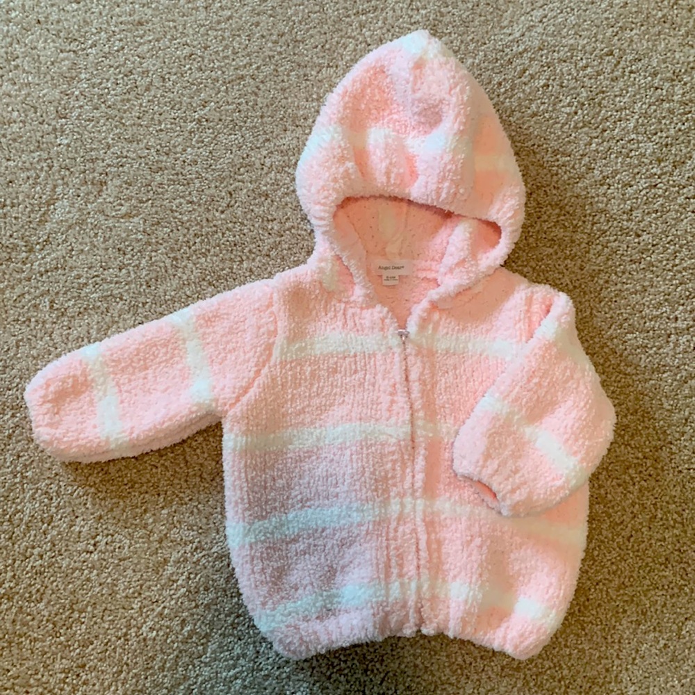 Angel Dear knit fuzzy coat 0-6 months
